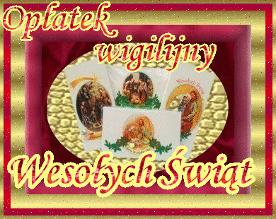 Brokatowa kartka opłatek wigilijny